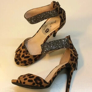 Anne Marie Leopard Print & Rhinestone Stilettos